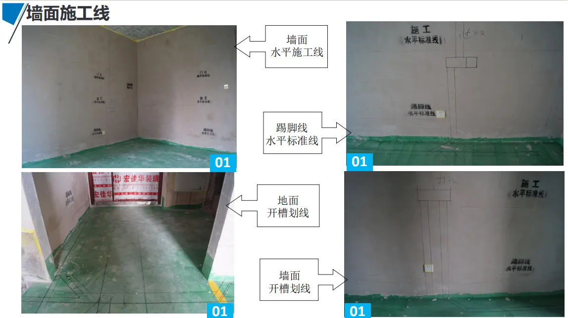 宏佳华标准工程 · 墙面施工线
