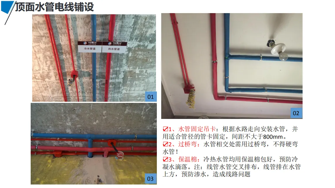 宏佳华标准工程 · 顶面水管电线铺设